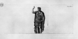 Ansicht der Hauptfassade der Trajanssäule, sechs Bretter zusamme