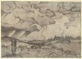 Prokop der Gerechte entfernt eine Wolke aus Stein von der Großen