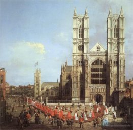 Westminster Abbey, mit einer Prozession der Ritter des Bath