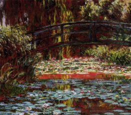 Die japanische Brücke (die Brücke über den Seerosenteich)