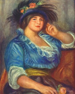 Junge Frau mit einer Rose in ihrem Hut