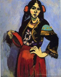 Spanisch Frau mit einem Tamborine