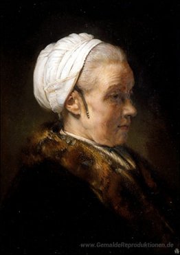 Beleuchtung Studie einer älteren Frau in einem White Cap