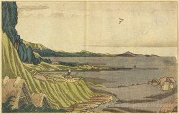 Blick auf den Strand bei Ebbe Noboto von der Küste bis Gyotoku