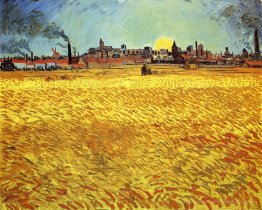 Summer Evening, Wheatfield mit untergehender Sonne