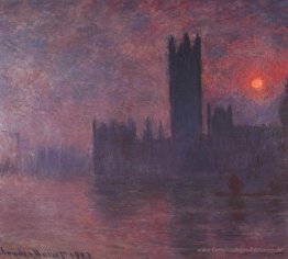 Häuser des Parlaments am Sonnenuntergang