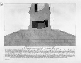 Vertikalschnitt der Säule Trajan, mit sechs Werken in verschiede
