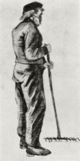 Mann mit Rake