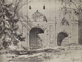 Eingangstor Savvinsky Kloster in der Nähe Zvenigorod
