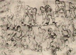 Blech mit zahlreichen Abbildung Sketches