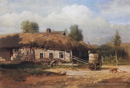Landschaft mit Hütte