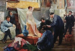 Statement des Modells im Atelier von Ilja Repin