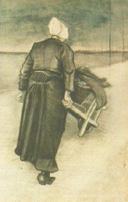 Scheveningen Frau mit Wheeelbarrow