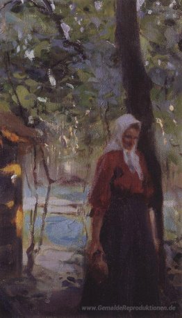 Eine Frau mit einem Krug