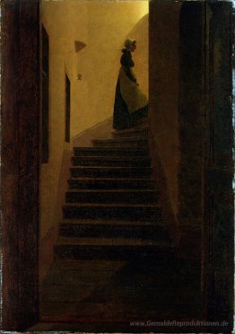 Frau auf der Treppe