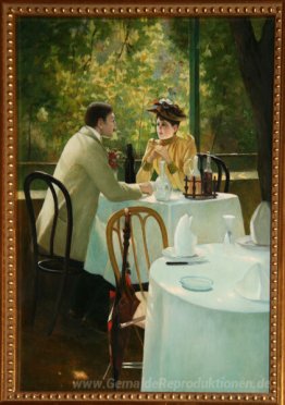 In einem Cafe sitzen