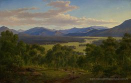 Frühling im Tal des Mitta Mitta mit den Bogong Ranges