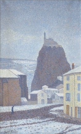 Saint-Michel d'Aiguilhe (Haute-Loire) Unter Schnee