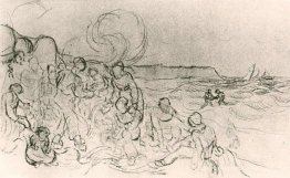 Eine Gruppe von Zahlen zum Strand