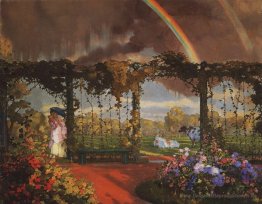 Landschaft mit einem Regenbogen-