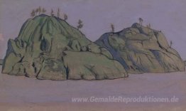 Studie von zwei Inseln im Ladogasee