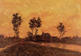 Landschaft am Sonnenuntergang