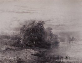 Bäume durch den Fluss