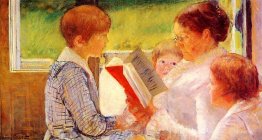 Frau Cassatt Lesen zu ihren Enkelkindern