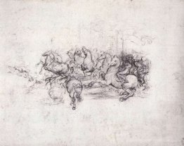 Gruppe von Fahrern in der Schlacht von Anghiari