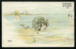 Jungen und Mädchen auf dem Meer