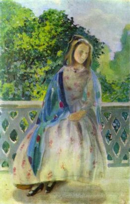 Junges Mädchen auf dem Balkon