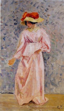 Porträt von Jeanne in einem rosa Robe