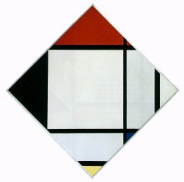  Lozenge Komposition mit Rot, Schwarz, Blau und Gelb