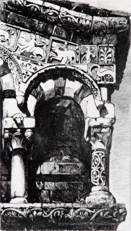 Arch von der Fassade der Kirche von San Michele