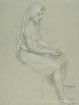 Studie einer Sitz Veiled Weibliche Figur