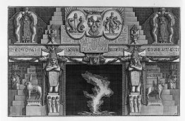 Ägyptischen Stil Kamin, die von zwei knienden weiblichen Figuren