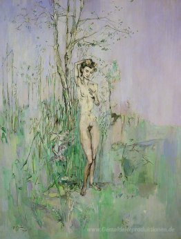 Nackte Frau in Landschaft