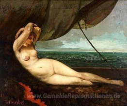 Reclining Nude by the Sea