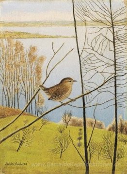 Landschaft mit Zaunkönig