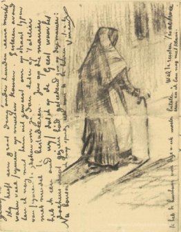 Alte Frau von hinten gesehen