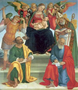 Madonna mit Kind und Heiligen und Engeln