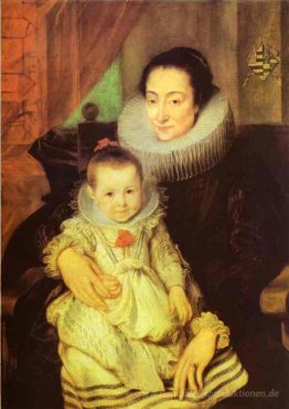 Marie Clarisse Ehefrau von Jan. Woverius, mit ihrem Kind