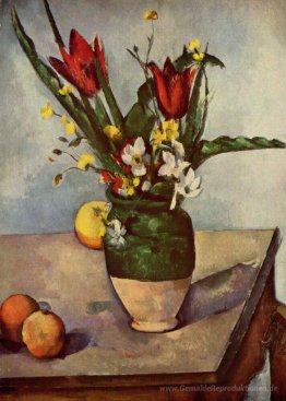 Stillleben, Tulpen und Äpfel