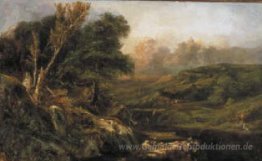Berglandschaft mit Fischer