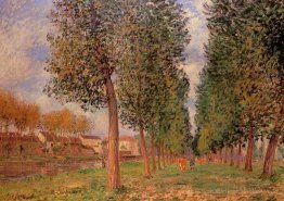 Das Poplar Avenue bei Moret, bewölkter Tag, Morgen