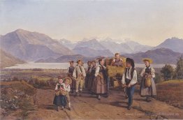 Heimkehr von der Ernte (auf dem Zugersee)