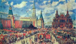 Der 1. Mai Demonstration auf dem Roten Platz in 1929