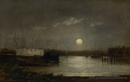 Untitled (Mond über einem Hafen)