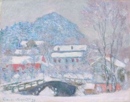 Norwegen, Sandviken Dorf im Schnee