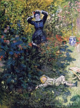 Camille und Jean Monet im Garten in Argenteuil